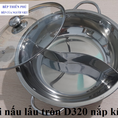 Nồi lẩu 2 ngăn inox tròn dành cho nhà hàng quán ăn giá rẻ