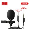 Mic Thu Âm Mini Cho Điện Thoại Chân 3.5mm kèm Jack Cắm Tai Nghe Earldom E38