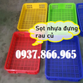 Sọt nhựa rỗng cao 10 chuyên đựng rau củ, sọt nhựa đựng thực phẩm, sóng nhựa hở khay nhựa trưng bày hàng hóa