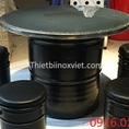 Bàn ăn thùng phuy mặt inox cho nhà hàng tại Quảng Ninh