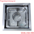 Bộ bếp lẩu inox âm bàn vuông 3000w cho nhà hàng tại Hải Phòng