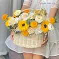 Giỏ hoa sáp hướng dương đẹp GHS 12