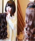 Tóc kẹp giả xoăn bằng sợi tơ nhân tạo chuẩn Hàn Quốc