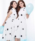 Đầm xoè chấm bi cổ Peter Pan Mã 257