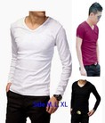 Áo thun cổ tim body ngắn tay và dài tay thời trang nam