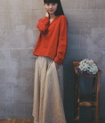 Set áo thêu tay dài chân váy Vintage
