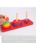Xưởng sản xuất đồ chơi trẻ em bằng gỗ Bán buôn đồ chơi vận động trẻ em bằng gỗ Tháp đồ chơi bằng gỗ 7 màu Kenny 43