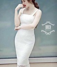 Đầm body ren trắng 2 dây đẹp mê ly Giá quà tặng : 185.000