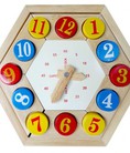 Đồ chơi gỗ đồng hồ lục giác số tròn Etic C601C
