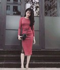 Váy xoắn eo vạt chân ren