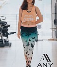 Quần legging dài bóng họa tiết bướm 3D QB03