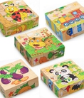 Bộ ghép hình 9 mặt được làm bằng gỗ dành cho bé