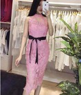 Đầm ren body hai lớp kèm nơ eo dày đẹp từ 53000đ