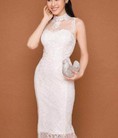 Đầm body hai lớp ren cổ phối ren cao dày đẹp từ 53000đ