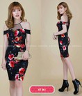 Đầm ôm kaki vai trễ KT061