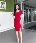 Đầm kim tuyến body tay phối bèo dày đẹp