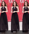 Đầm maxi voan cổ giọt nước