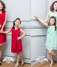 Đầm mẹ và bé cột nơ