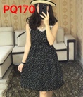Đầm voan hoa dáng xòe giá chỉ 60k
