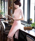 Đầm sườn xám mặc tết chất ren dày đẹp