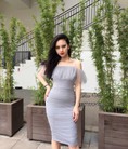 Đầm body lưới trễ vai