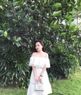 D101 Đầm Maxi Phối Ren Trễ Vai