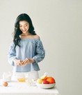 A025 Áo Sọc Bèo Trể Vai