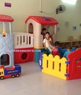 Cầu trượt mầm non 2 khối nhà giá rẻ