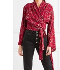 Áo lụa nữ Balenciaga Printed silk crepe wrap blouse