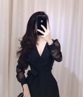 Jum cổ V nơ eo xinh XQ17026 mới nè