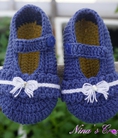 Giày móc len dành cho bé gái 0 12 tháng NinaCrochet GBG01