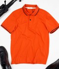 Áo thun nam có cổ màu cam đất viền lai đen BRIOPT001