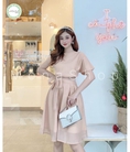 Váy nữ dự tiệc đầm thiết kế lệch vai 1 bên dây buộc eo sang chảnh