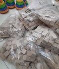 Túi 100 viên gỗ mộc lập phương 2cm