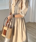 Vay Han Quoc Diana Linen Dress