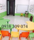 Bàn ghế mầm non nhập khẩu, chất liệu nhựa PP nguyên sinh