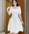 Váy Gấm hoa sang trọng, trẻ trung, thời thượng, form dáng chẩn đẹp