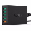 Củ Sạc Aukey PA T1 54W Sạc nhanh Quick Charge 2.0, 5 cổng cao cấp