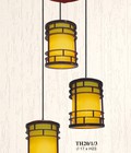 Hình ảnh: Đèn thả gỗ da dê 3 chao , đèn thả bàn ăn cổ điển cao cấp gỗ