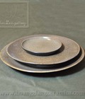 Hình ảnh: đĩa tròn men nâu gốm 