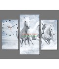 Hình ảnh: Compo 3 bộ tranh nghệ thuật đồng hồ con ngựa