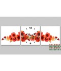 Hình ảnh: Tranh đồng hồ ghép Flowers DH579a (kích thước 120x40cm) 