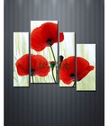 Hình ảnh: Tranh bộ treo tường hoa Poppy DH704A (kích thước 100x80cm)