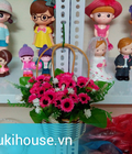 Hình ảnh: Giỏ hoa lụa nghệ thuật HL33