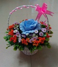 Hình ảnh: Giỏ hoa lụa nghệ thuật HL67