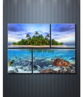 Hình ảnh:  Tranh bộ treo tường ốc đảo DH722A (kích thước 110x80cm) 