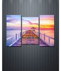 Hình ảnh: Tranh bộ phong cảnh cây cầu DH693A (kích thước 110x75cm)    