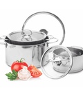 Hình ảnh: Bộ nồi Inox 3 đáy nắp kính SH890