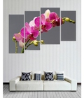 Hình ảnh: Tranh bộ treo tường cành Lan tím DH672A (kích thước 150x90cm
