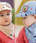 Hình ảnh: Bộ mũ lưỡi trai dáng mỏ vịt và khăn yếm, quần áo bé trai, gái